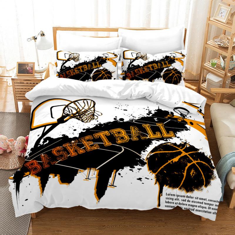 Basketball Comics Three-Piece Bedding Home Textile Quilt Cover Four-Piece Children'S Bedding