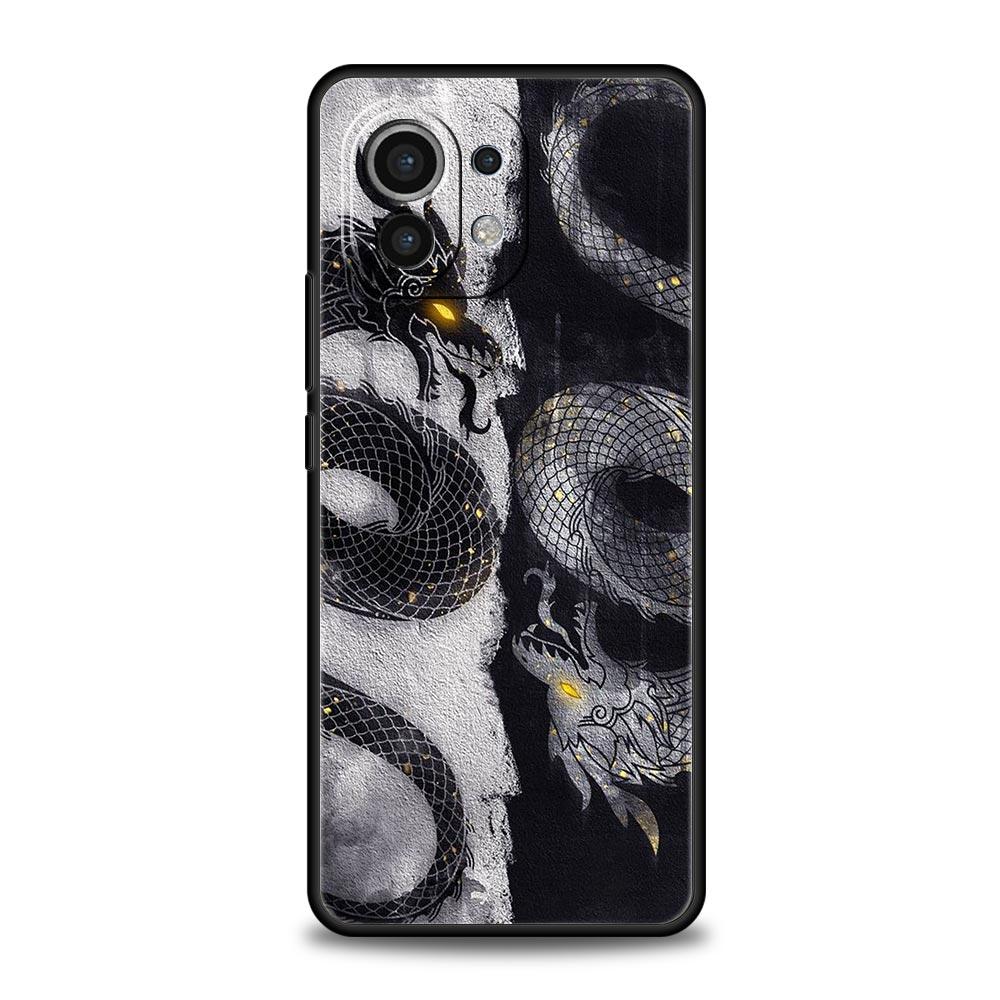 Dragon Phone Case For Xiaomi Mi 15 14 Pro 13 12 11 Lite 5G 10T 11T 12T 13T 14T Poco X6 X5 X4 X3 NFC F3 F4 GT Black Cover