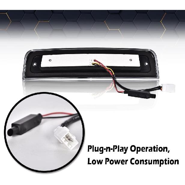 PIT66 LED Bar 3Rd Brake Light, Compatible With 2009-2017 Dodge Ram 1500 2500 3500 X Type High Mount Stop Light Rear Tail Cargo Lamps Smoked Lens