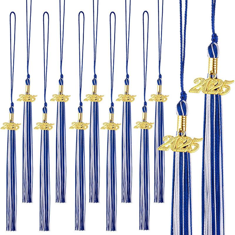 10Pcs Graduation Tassel with Date Mortarboard Tassel Fringe for Graduation Party Decorations Accesorios Graduation Hat Tassel