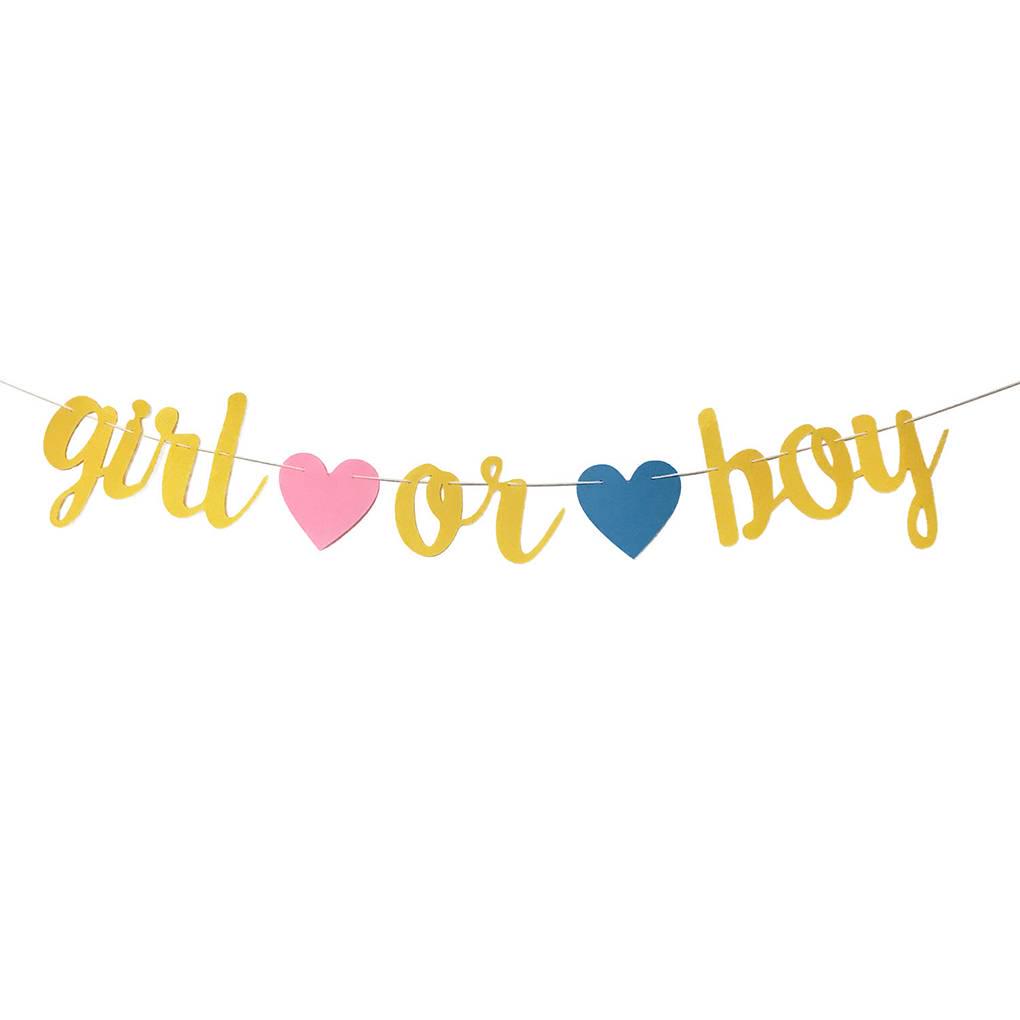 1 Set Tassel Garland Paper Flower Boy or Girl Letter Latex Balloon Gender Reveal Party Decoration