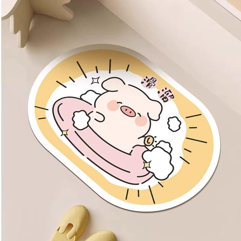 Water Absorption and Quick Drying Anti Slip Mat At The Bathroom Door