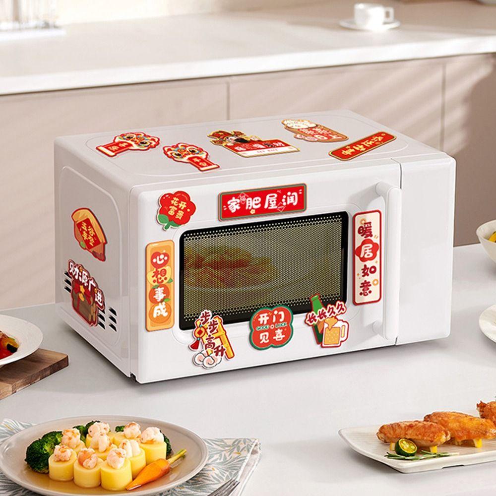 8Pcs/set Cartoon Chinese Style Refrigerator Magnets Lucky Refrigerator Sticker  Festive Decor