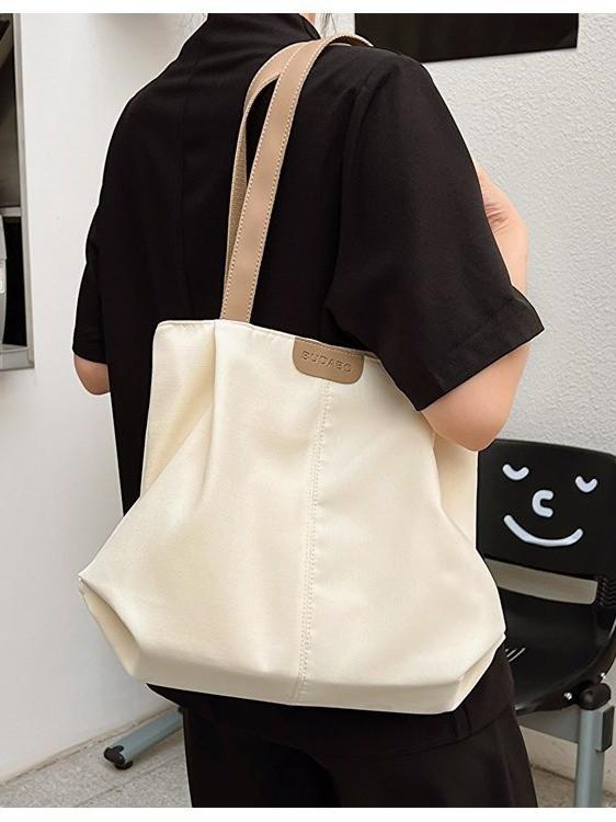 Canvas Tote Bag Women Large Capacity Casual Everyday Shoulder Bag For Daily Use