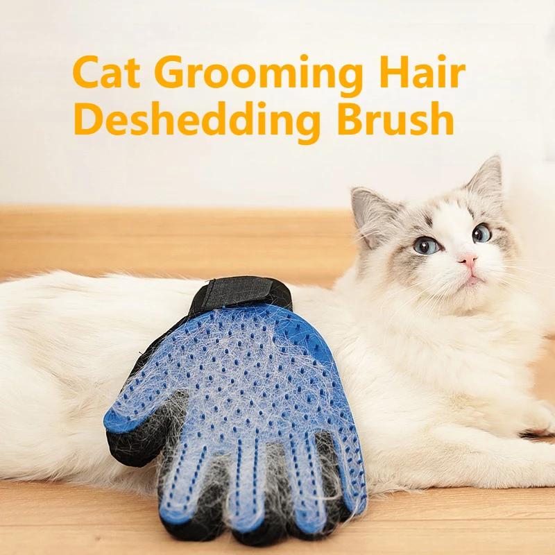 Cat Grooming Glove Pet Glove Cat Hair Deshedding Brush Gloves Dog Comb for Cats Bath Hair Remover Clean Massage Brush for Animal