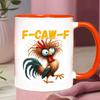 Personlig F-Caw-F Kyllingkrus 15oz Keramisk Kaffekopp Morsom Hane Gårdsdyr Humor Krus Gjenbrukbart Oppvaskmaskin Mikrobølgeovn Sikker Drikkeglass