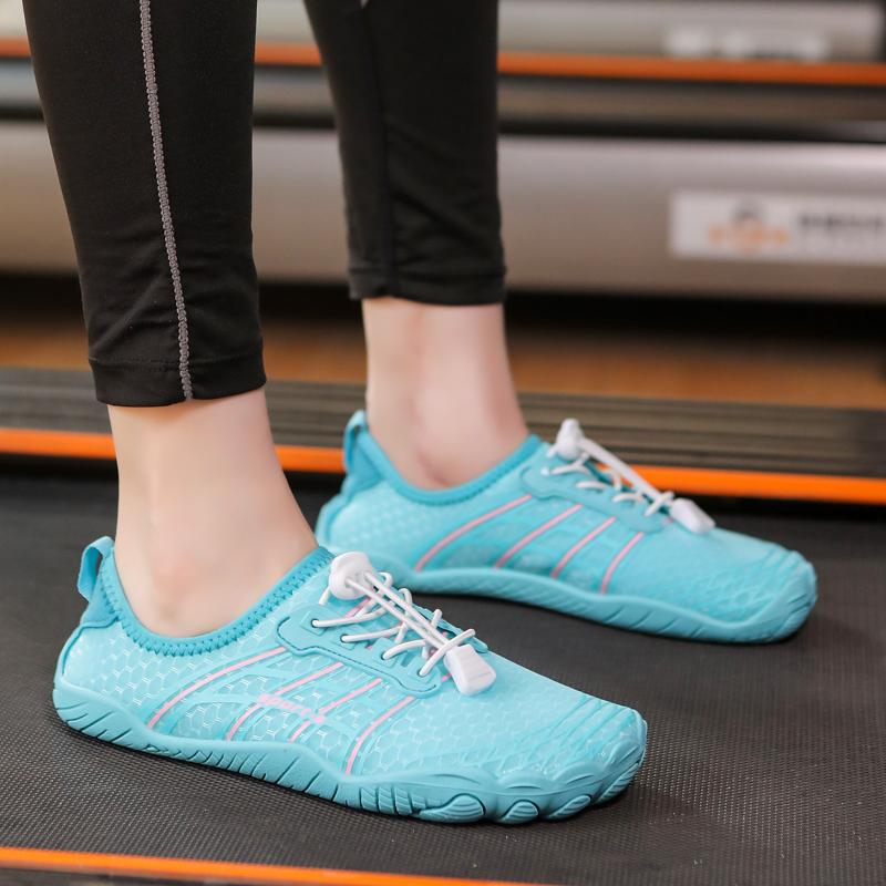 Tênis de Treino Descalço para Academia Homens Mulheres Respiráveis Elásticos Sapatos de Exercício Yoga Antiderrapantes Tênis Casuais para Agachamento Profundo