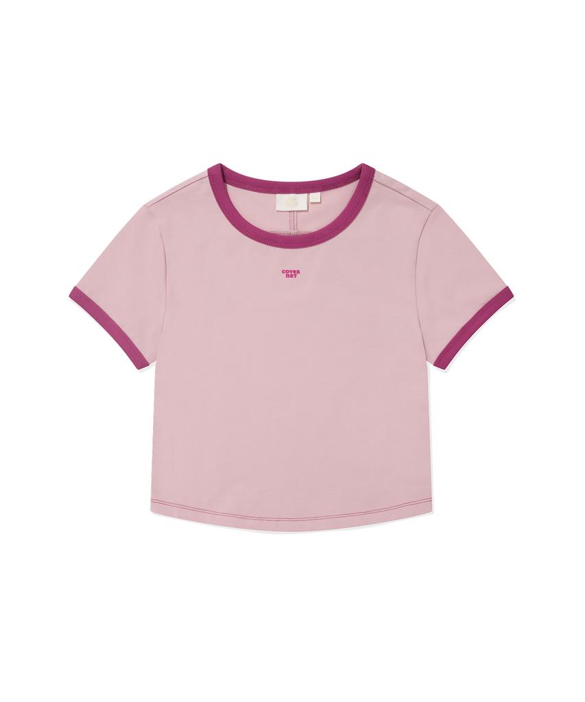 COVERNAT WOMAN Baby Fit Ringer T-Shirt Light Pink