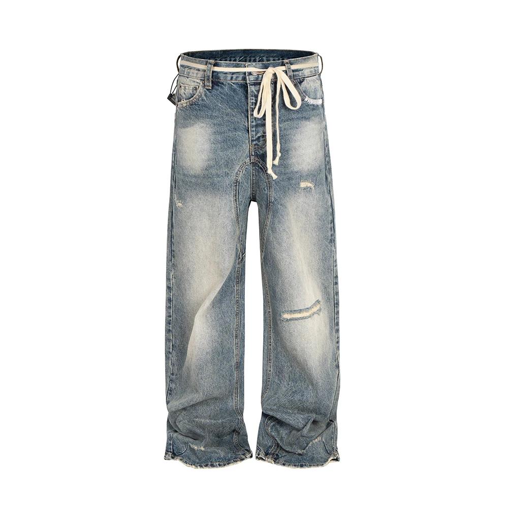 VibeStreet Vitnage Cut Hole Washed Blue