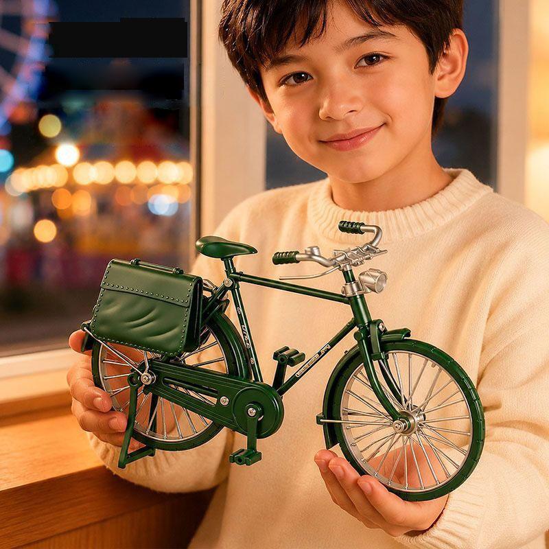 DIY Retro Fahrradmodell Ornament Für Kinder, 1:10 Simulations-Mini-Fahrradmodell-Bausatz, Fingerfahrrad-Modellspielzeug für Schreibtischdekoration