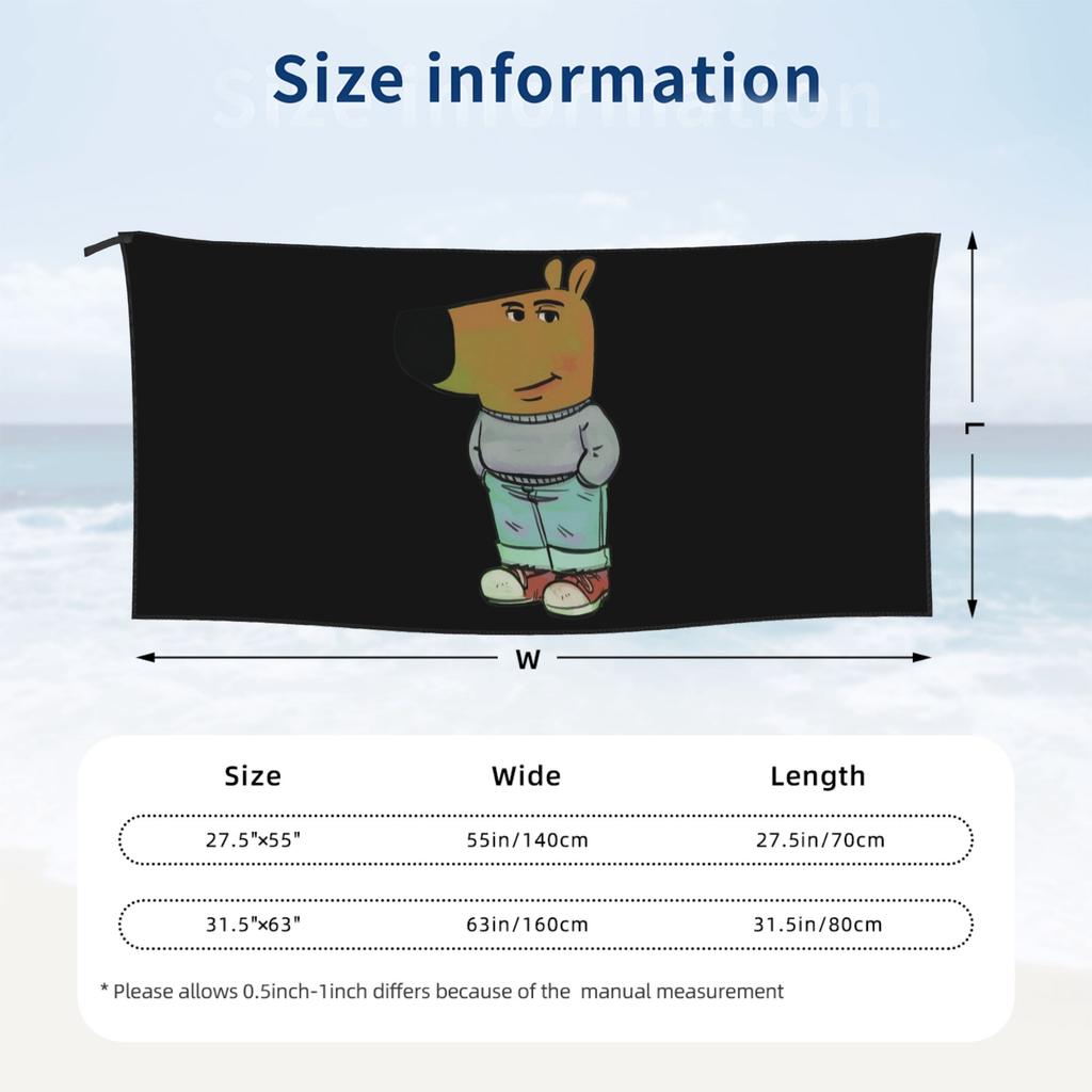 Chill Guy Beach Towel Soft Microfiber Quick Dry Absorbent Quick Towels For Swimming