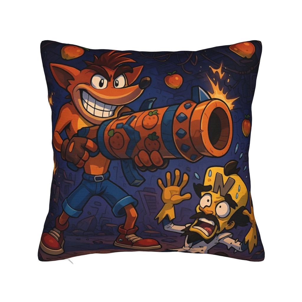 Dekorative Kissenbezüge Crashs Bandicoots Cartoon Merch Sitz Videospiel Kissenbezug Hülle Dropshipping Mehrere Größen