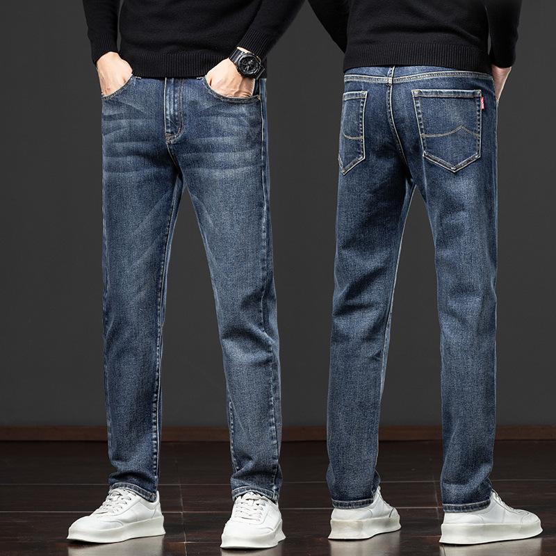 2024 Autumn/Winter New Men'S High End High Quality Jeans Thick Edition With Velvet Warmth, Casual Versatile Trendy Long Pants