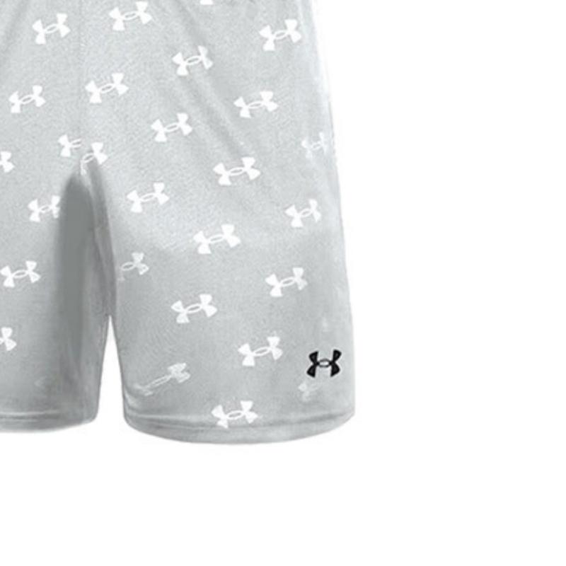 Under Armour Logo Printed Breathable Knitted Short Sleeve T-Shirt Running Training Five-Point Shorts Casual Sports Set 21500531-009+21500231-009