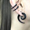 Fashion Black Horn Earrings For Women Hip-hop Acrylic Ear Stud Stainless Steel Anti-Allergies Earrings Gothic Spiral Ear
