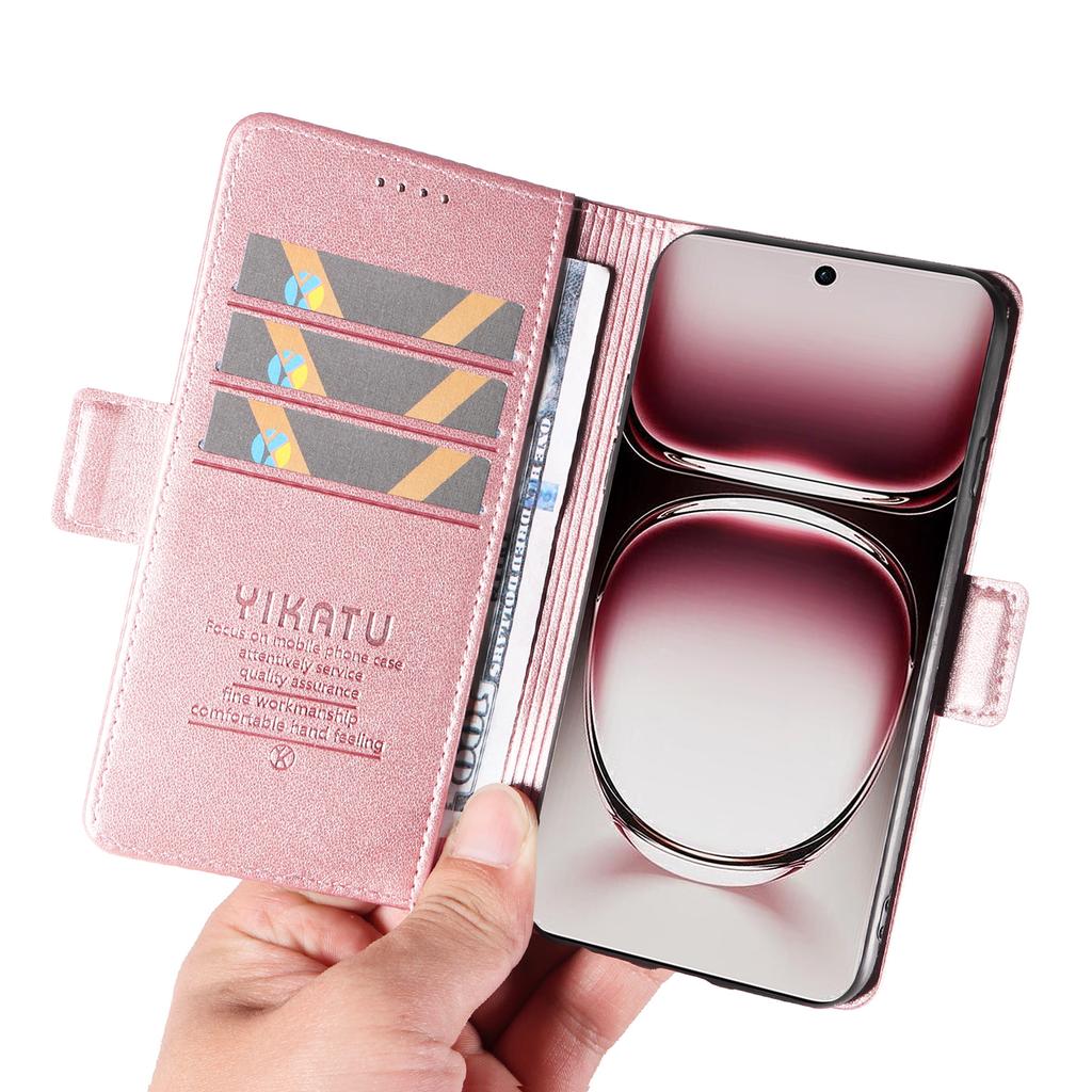 Für Oppo Reno12 Pro 5G (Global)/(China) Hülle Seitenverschlüsse Sturzsichere Leder Handyhülle