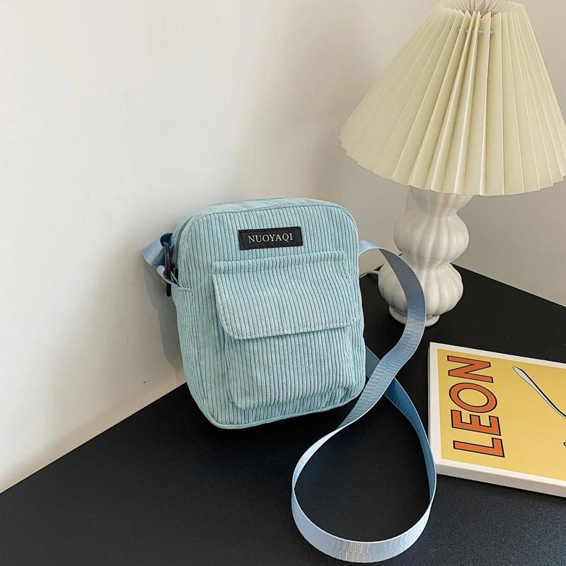 Fashion Women Corduroy Crossbody Messenger Bag Shoulder Bags Ladies Casual Handbag for Women