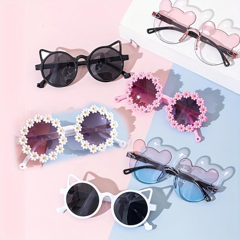 6/4 Cute Box and Bear Ear Cat Eye Shaped Fashionable Activity Glasses Suitable for Pool Parties Birthday Gifts