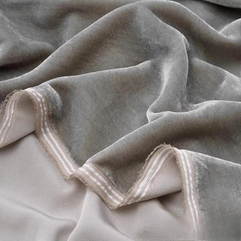 Non-elastic Woven Velvet Designer Fabric for DIY Sewing Dress Set,Half Skirt, Wide-leg Pants, Cotton-like Lustrous Velvet Fabric
