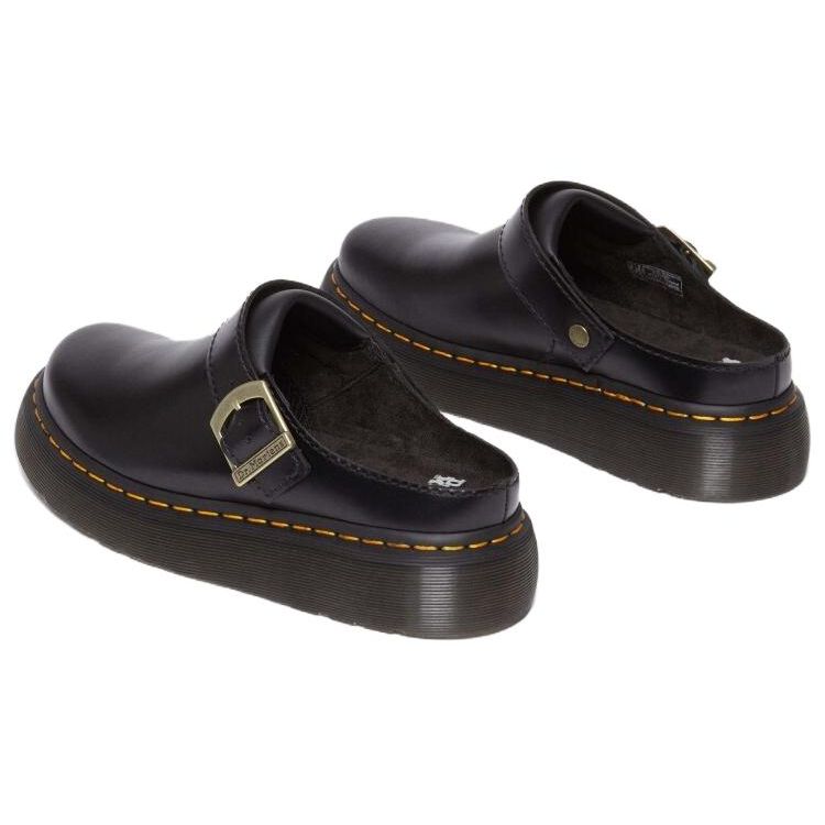 Dr. Martens Leather Fashion Thick Sole Lace-Up Low-Top Casual Shoes Unisex Casual Shoes Black 31525001