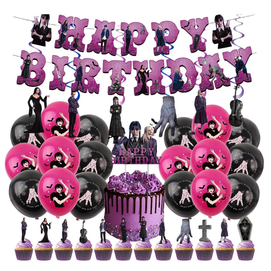 Theme Party Decoration Items, Halloween Horror Elements, Banner Cake, Spiral Flag.