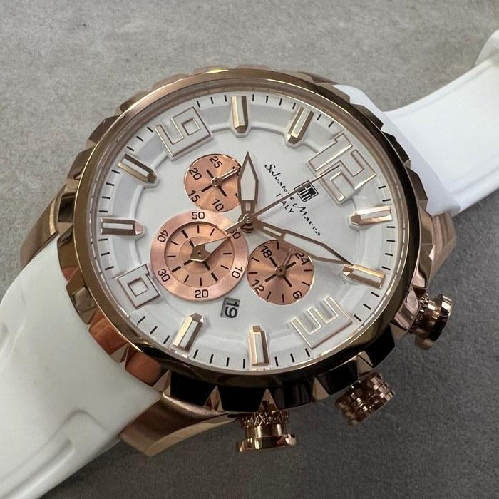Salvatore Marra Men's Chronograph Watch PGWH Pink Gold X White
