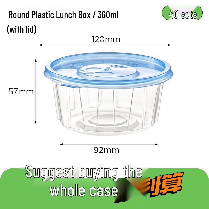 Microwaveable Food-Grade Disposable Rice Bowl with Lid