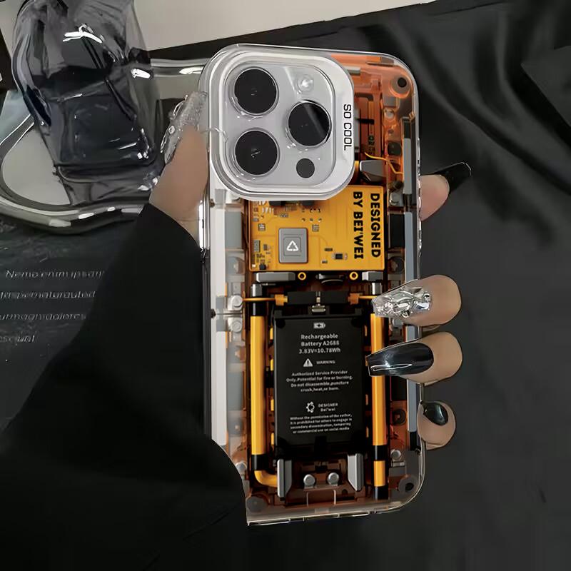 Advanced Circuit Board Electroplate Silver IMD Phone Case For iPhone 16 15 14 13 12 11 Pro Max 7 8 16 Plus 16E SE X XS XR Cover