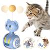Katzen interaktives Feder Spielzeug Haustier Bumbler Lustiges Spielzeug Interaktive Katzenspielzeuge Katze rollender Teaser Federstab Spielzeug Rotierende Kugel