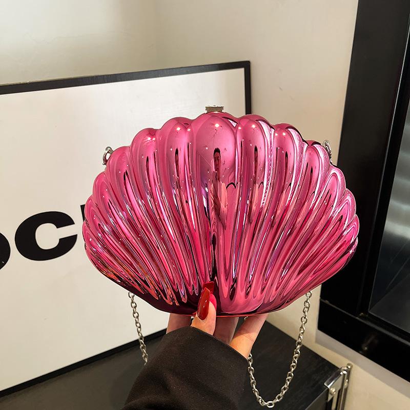 Acrylic shell bag 2025 new sweet girl fashion candy color foreign style versatile chain messenger dinner bag