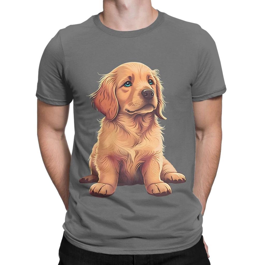 Cute Golden Retriever Graphic 100 Cotton TShirt Gloden Retirever Tops Tees For Unisex