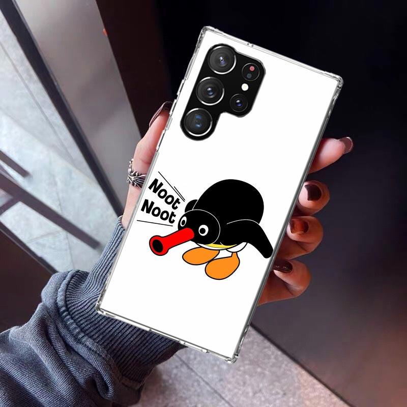 Cartoon P-Pingu Penguin Phone Case For Samsung Galaxy S23 S24 S25 Edge S26 Ultra S22 + S21 Plus S20 FE Cover Silicone Print Shel