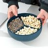 Divided Serving Tray 3 Compartments Sturdy Plastic Simple Multifunction Fruit Tray with Lid for Family Party