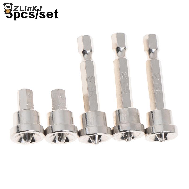 PH2 Screwdriver Bit Kit 5pcs 25mm 50mm High Torque S2 Steel for Plasterboard Wood Board Electric Driver