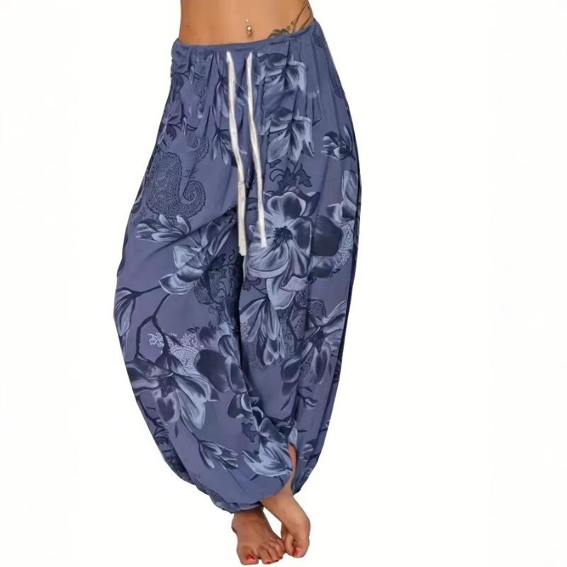 Women's New Printed Loose Casual Wide Leg Pants Harlan Pants