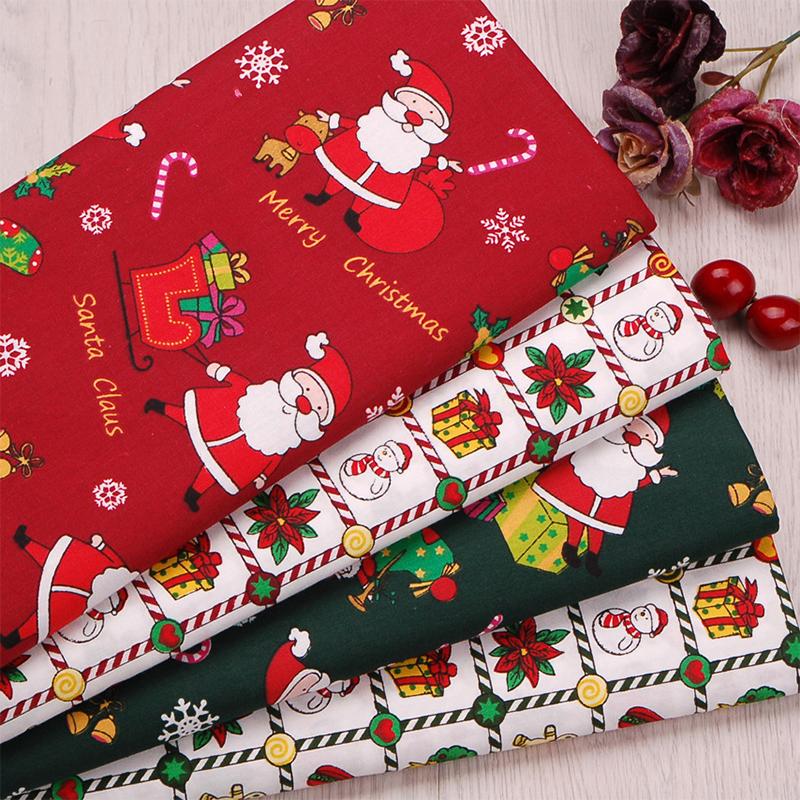 8PC Cotton Craft Fabric Christmas Decoration Fabric Set Fat Quarter Fabric Bundles Quilting