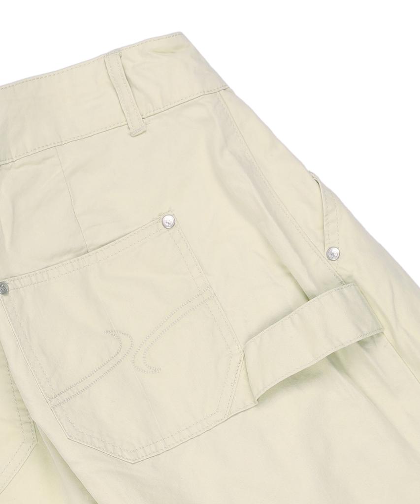 XTONZ Xp291 Pile Side Shirred Wide Cotton Pants (Cream)