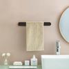 37CM Adhesive Towel Bar No Drilling Stainless Steel Towel Holder Rack Modern Design Matte Black Storage Organizer for Bathroom