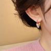 New Arrival Korean Sweet Small Fresh Color Love Heart Hoop Earrings For Women Fashion Elegant Metal Jewelry Party Gifts