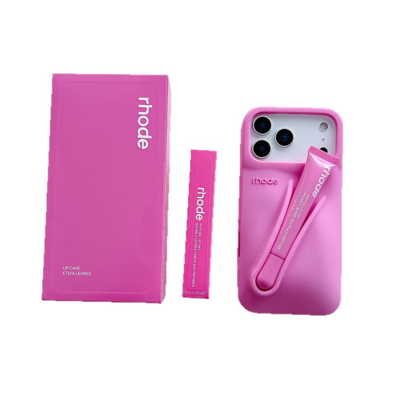 Lipstick-inspired Phone Case for Apple Devices Silicone Shockproof Soft Case with 3D Design Carry Your Lipstick