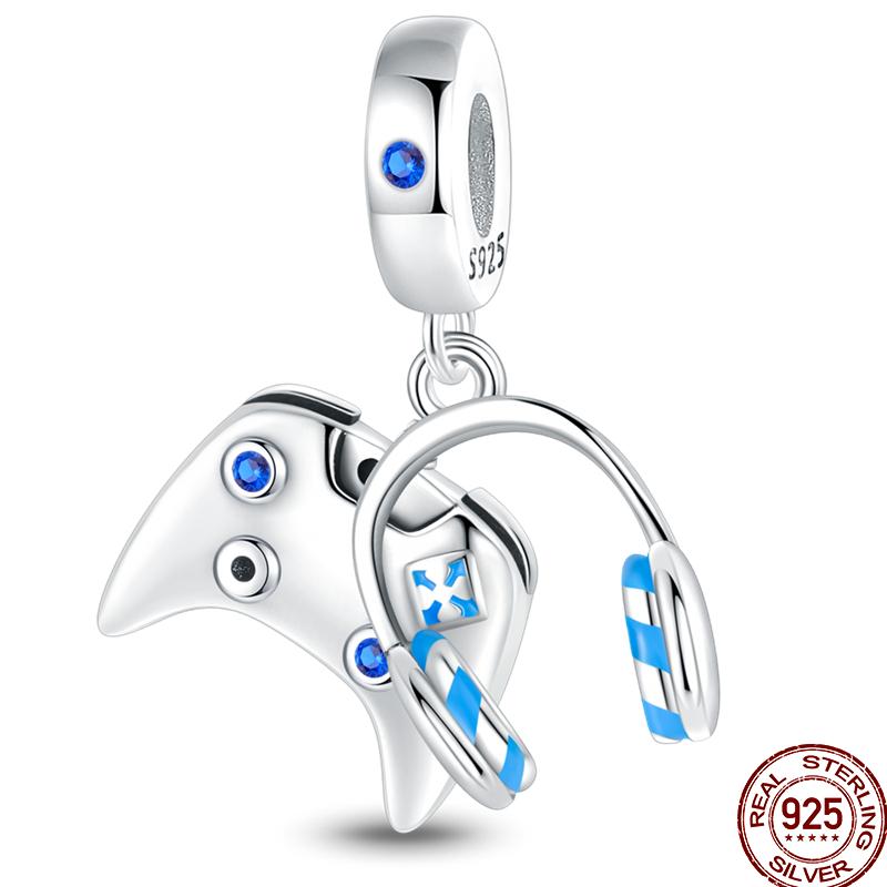 Music Series Copper Headphones Music Note Pendant Beads Suitable For 3Mm Original Bracelet Diy