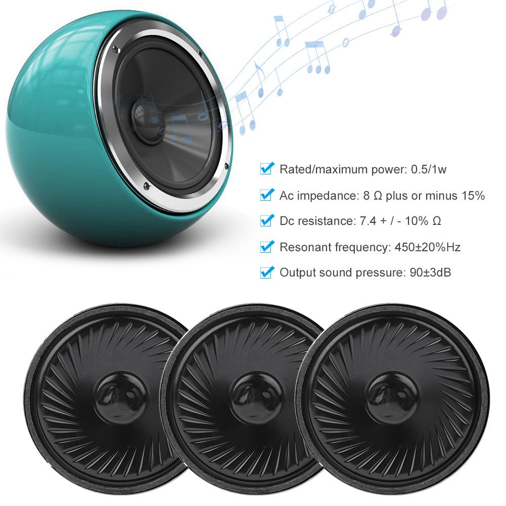 10pcs 50x7.6mm 8 Ohm 0.5W Round Speaker Horn Audio Loudspeaker Repair Parts