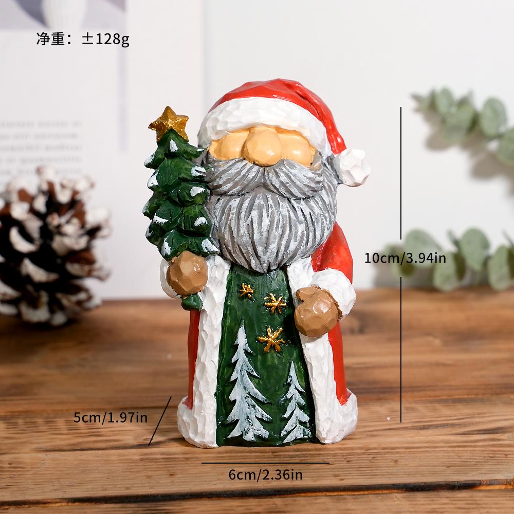 1 Piece Santa Claus Resin Sculpture Ornament - Holiday-Themed Home Decoration
