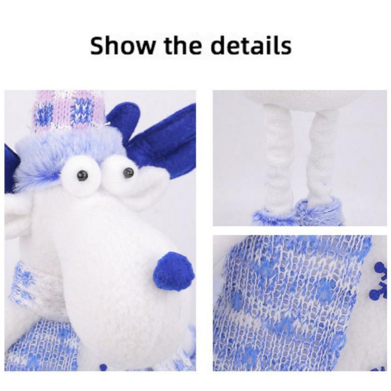 1PC Christmas Decorations Adjustable Extendable Snowman Reindeer Plush Dolls Home Tabletop Ornaments New Year Gifts