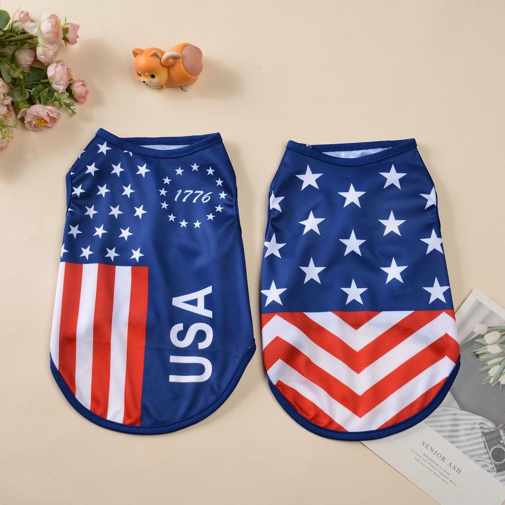 July 4th Dog Shirt Pet Independence Day Vest Costume For Small Medium Dogs Cats Summer Breathable Puppy Chihuahua Pug Clothes
