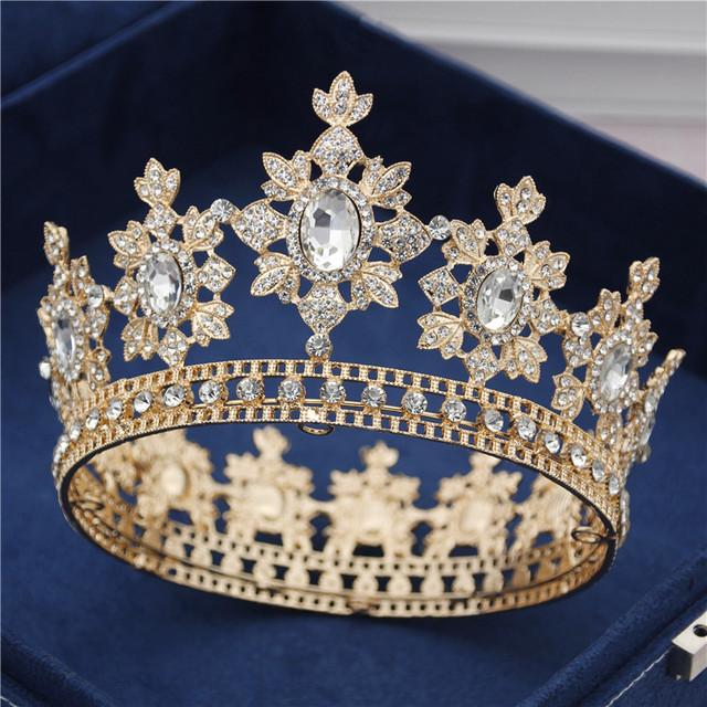 Luxury Royal King Wedding Crown Bride Tiaras and Crowns Queen Hair Jewelry Crystal Diadem Prom Headdress Head Accessorie Pageant