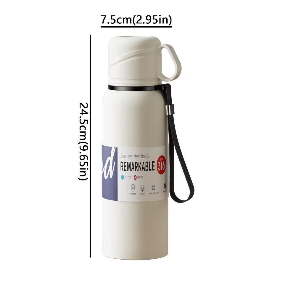 316 Stainless Steel Double-Cover Thermos Cup Large Capacity Insulated Cup  Men Women