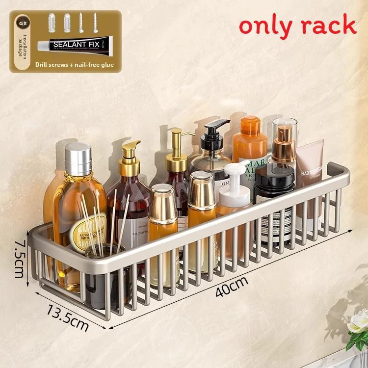 Modern Minimalist Bathroom Wall Shelf With Oxidized Finish For Shower Storage And Organization