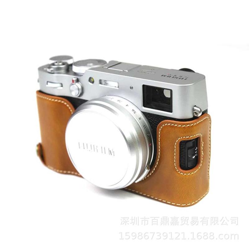 Fuji X100V Leather Camera Half Case - Mirrorless Protector Bag