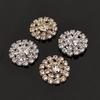 10PCS Handmade Vintage Metal Decorative Buttons Crystal Pearl Flower Center Alloy Flatback Rhinestone Buttons Craft Supplies